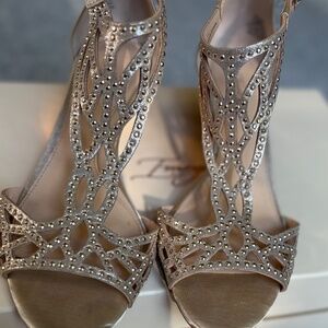 Vince Camuto Gold Wedge Shimmer Heels with original box and dust cloth